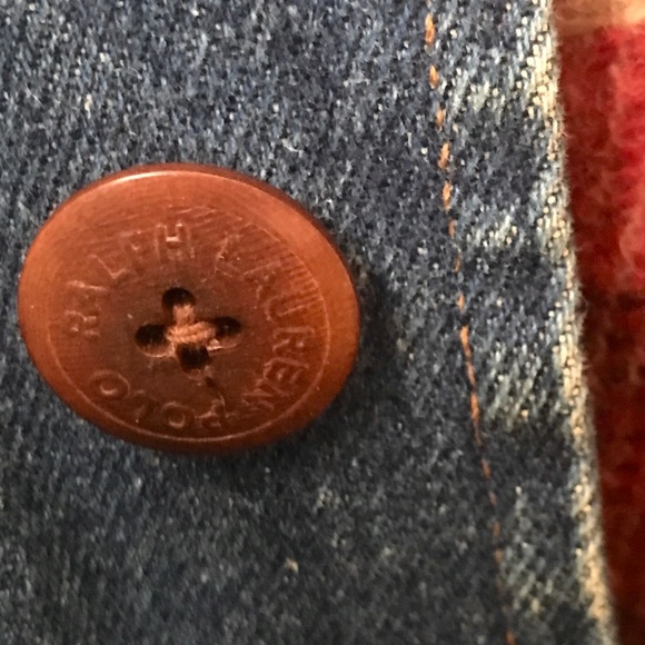 Vintage Ralph Lauren Country Polo Aztec Lined Denim Chore Jacket - Picture 7 of 7